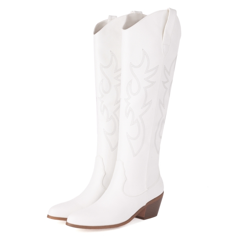 Western Cowgirl Boot - White Women's Knee High Boots 2023