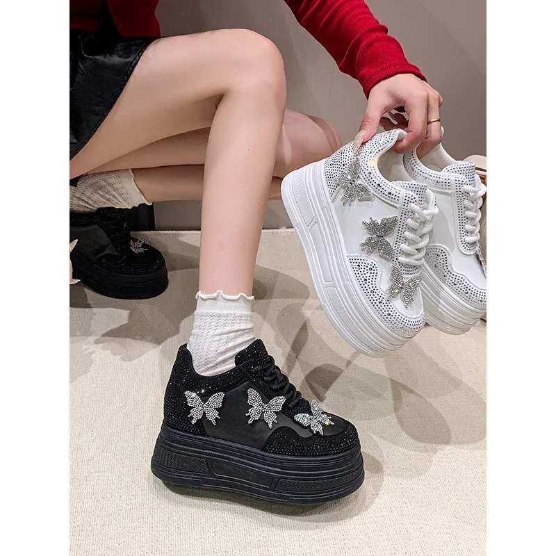 Mesh Sneaker Women - 7CM Air Mesh Microfiber Leather Ankle