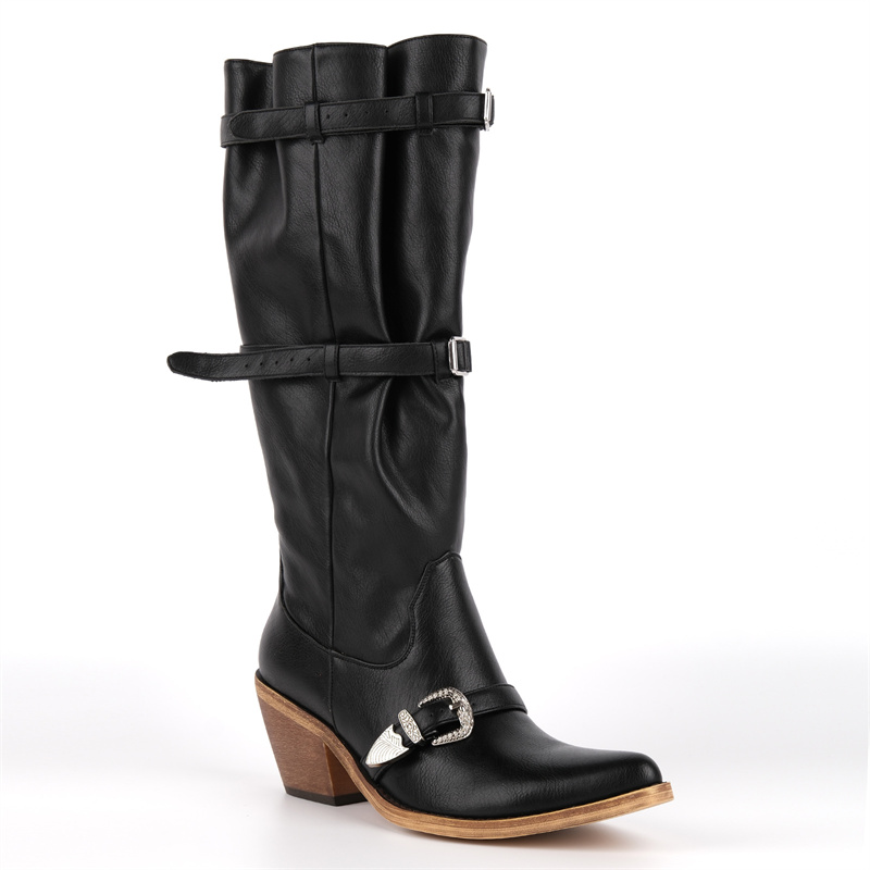 Western Cowgirl Boot - Onlymaker Pointed Toe Slouch Fold‑Over Knee
