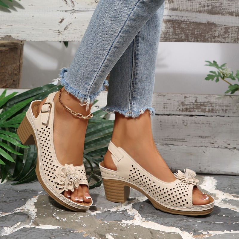Women Chunky Heel Sandals Summ - Women Shoes Model 评论和价格