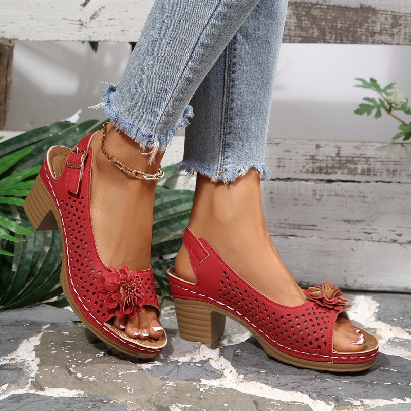 Women Chunky Heel Sandals Summ - Women Shoes Model 评论和价格