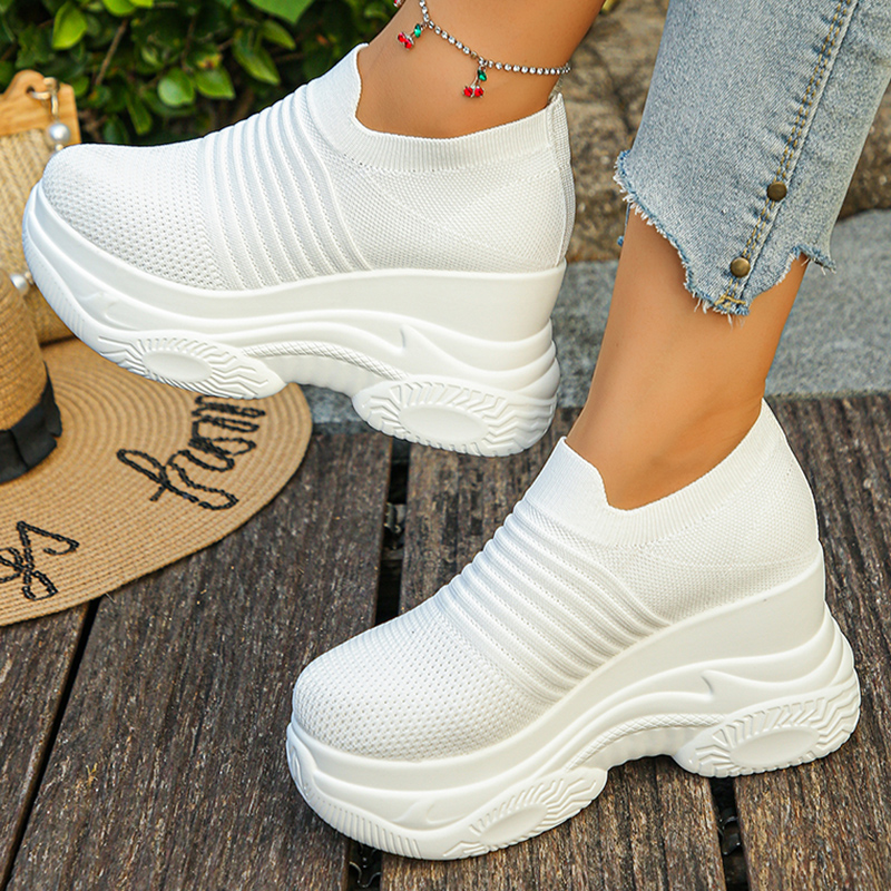 Women's Knitted White Chunky S - Mesh Sneaker Women 评论和价格
