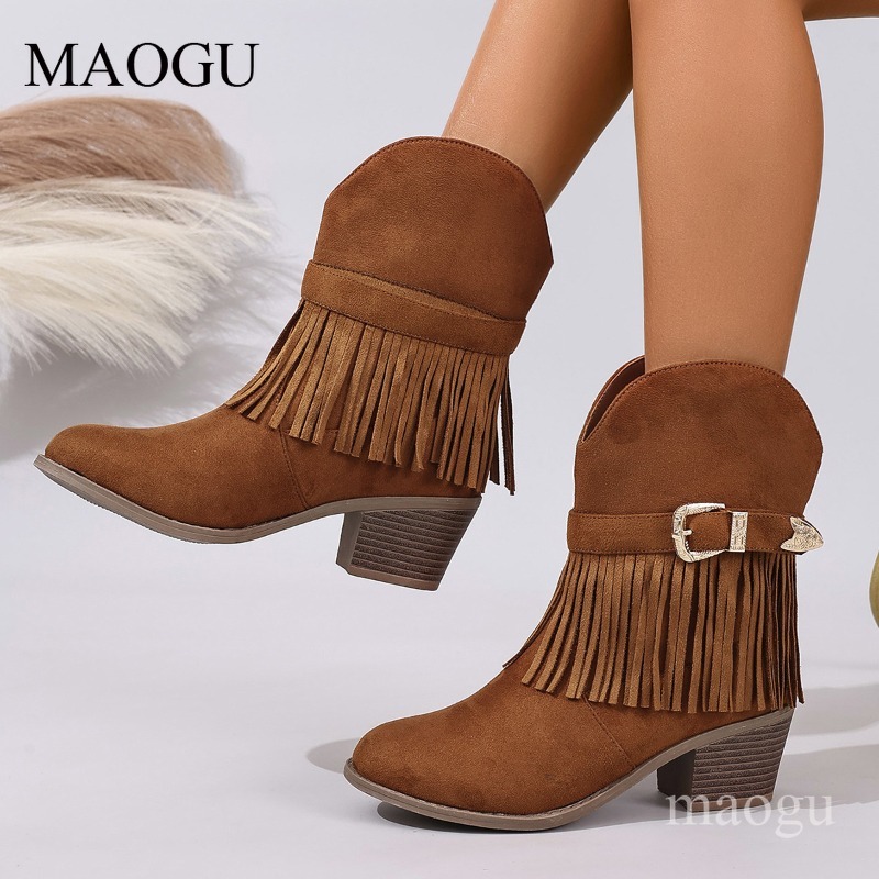 Women's Suede Fringe Cowboy An - Western Cowgirl Boot 评论和价格