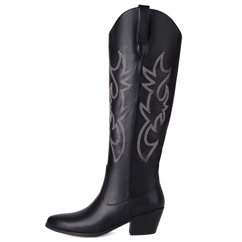 White Women's Knee High Boots  - Western Cowgirl Boot 评论和价格