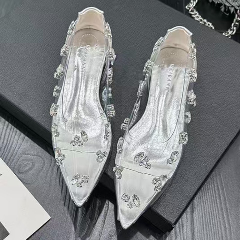 2026 Transparent PVC Rhineston - Pointed Toe Flat 评论和价格