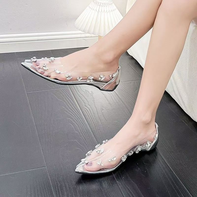 2026 Transparent PVC Rhineston - Pointed Toe Flat 评论和价格