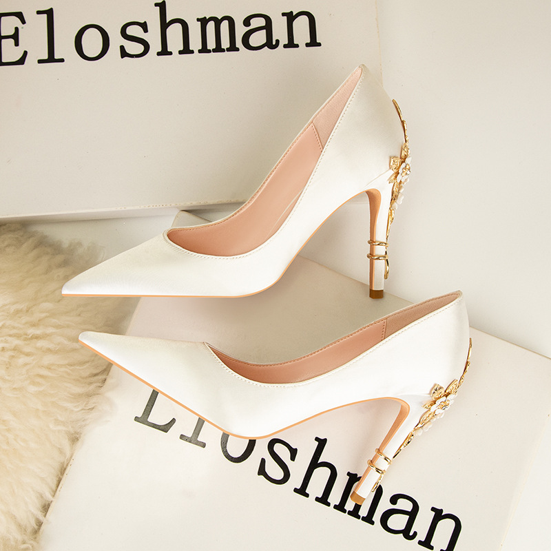 Luxury Metal Flowers Heel Crys - Women Shoes Ysl 评论和价格