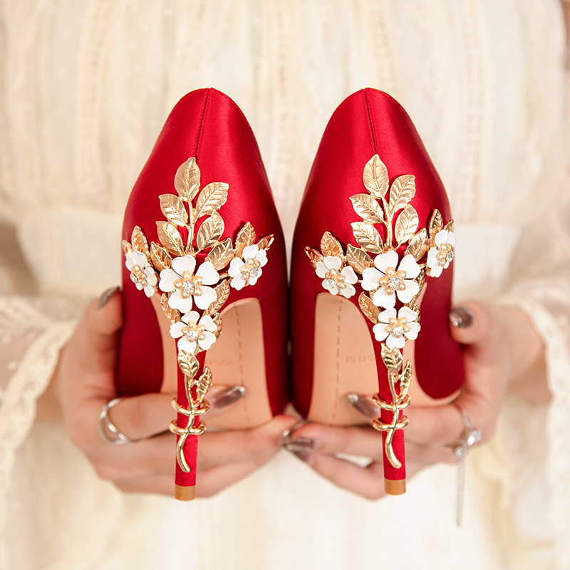 Luxury Metal Flowers Heel Crys - Women Shoes Ysl 评论和价格