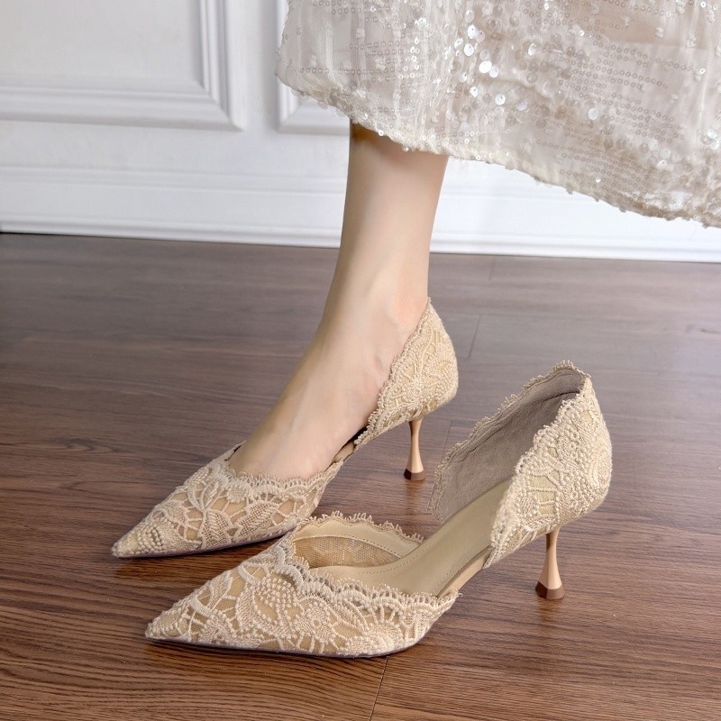 Lace Pointed Toe High Heels Wo - Women Shoes Model 评论和价格