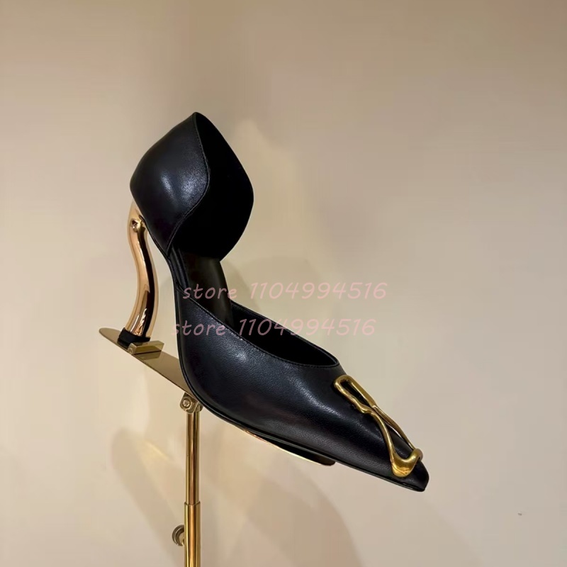 Metal Decor Black Suede Cover  - Women Shoes Model 评论和价格