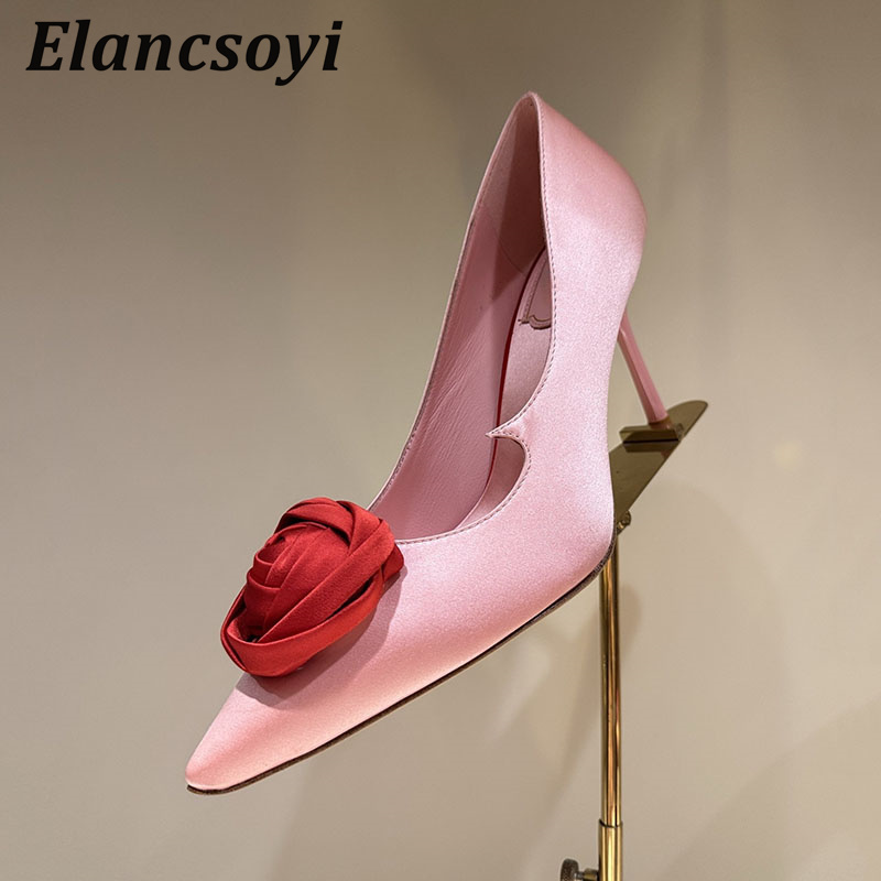Rose Flower Decor High Heel Wo - Women Shoes Logo 评论和价格