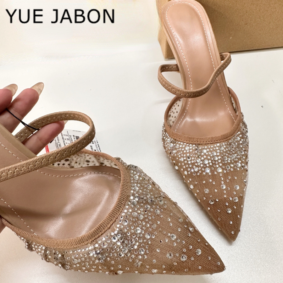 Mesh Rhinestone High Heel Sand - Women Shoes Ysl 评论和价格