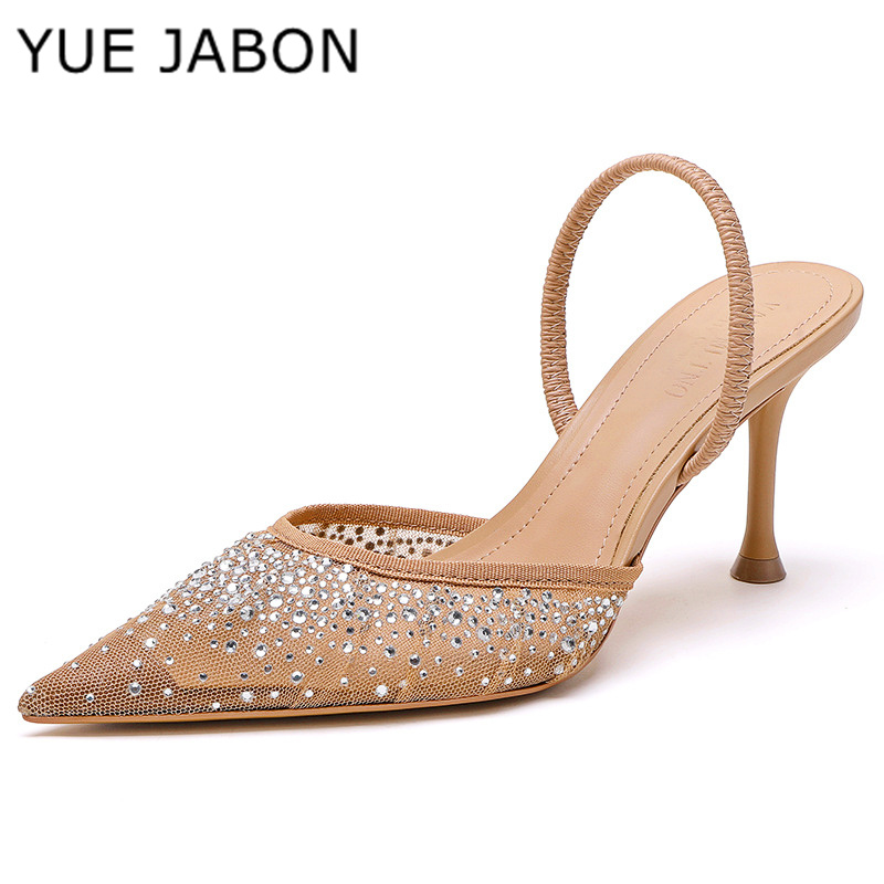 Mesh Rhinestone High Heel Sand - Women Shoes Ysl 评论和价格