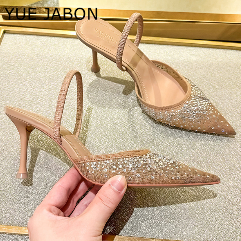 Mesh Rhinestone High Heel Sand - Women Shoes Ysl 评论和价格
