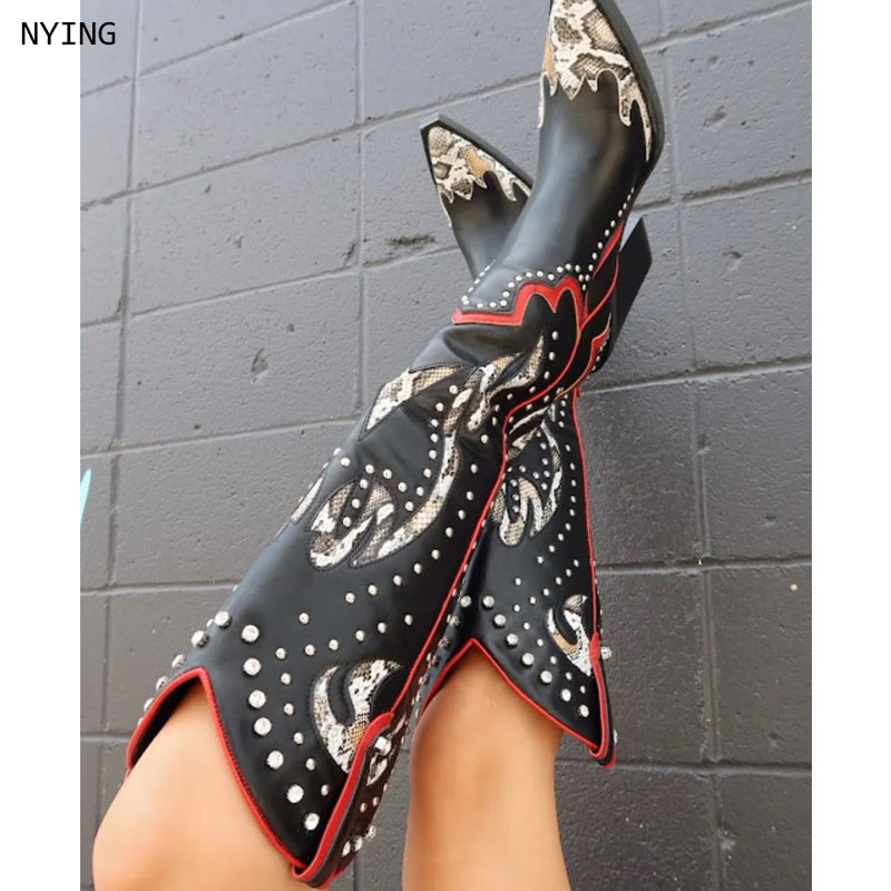 2025 Plus Size 44 Women's Embr - Western Cowgirl Boot 评论和价格