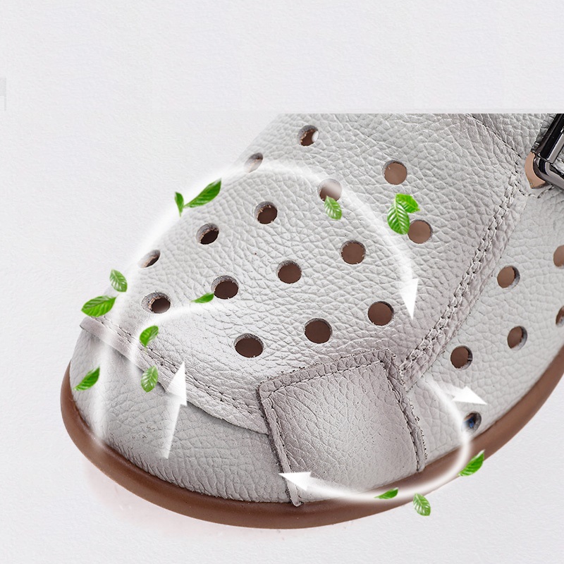 New Cow Leather Low Heel Sanda - Women Shoes Model 评论和价格