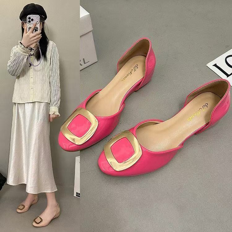 Fashion Square Buckle Hollow F - Pointed Toe Flat 评论和价格