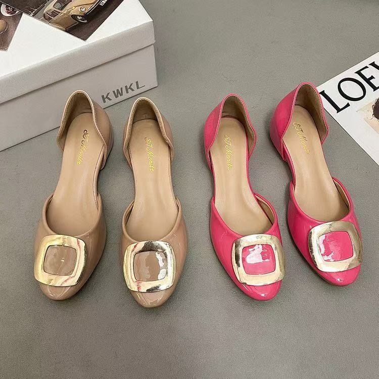 Fashion Square Buckle Hollow F - Pointed Toe Flat 评论和价格