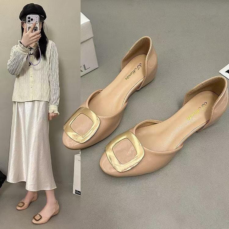 Fashion Square Buckle Hollow F - Pointed Toe Flat 评论和价格