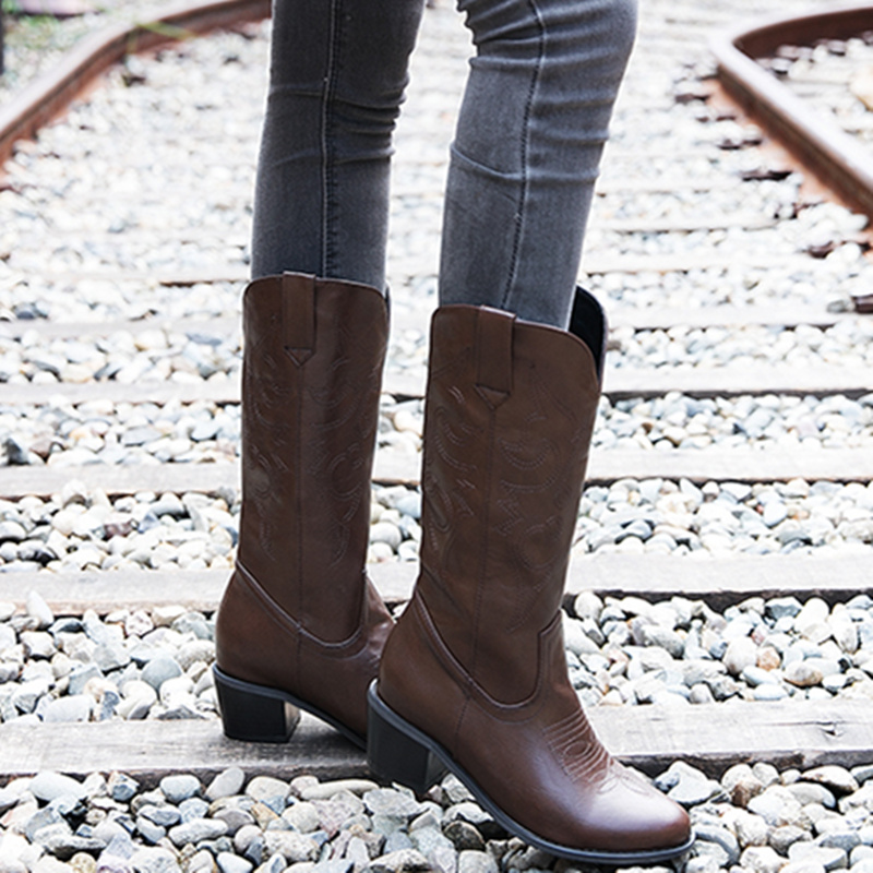 Classic Mid-calf Boots Women F - Western Cowgirl Boot 评论和价格